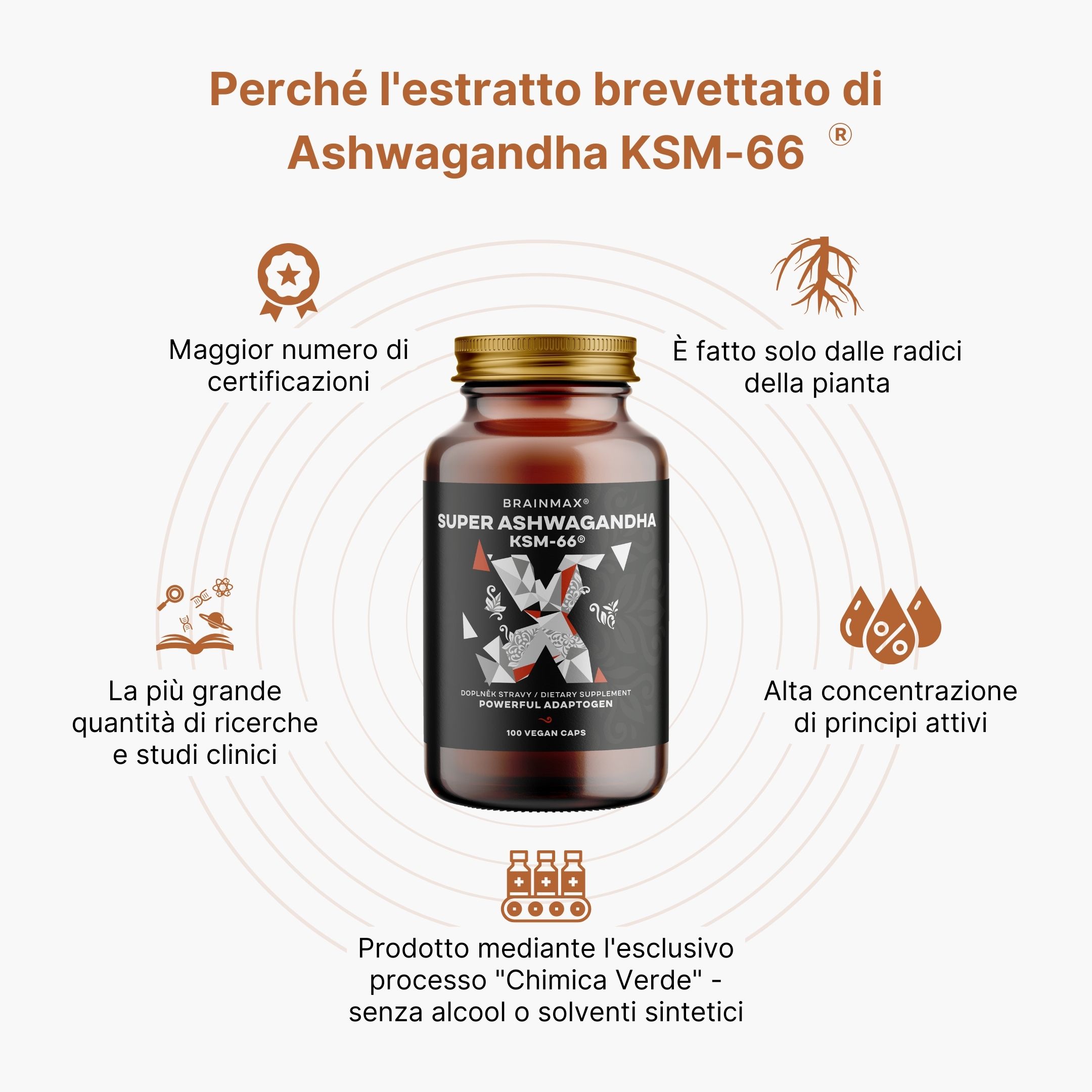 (Italština) Proč právě patentový extrakt  z Ashwagandhy KSM-66Ⓡ